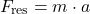 \[F_{\mathrm{res}}=m\cdot a\]